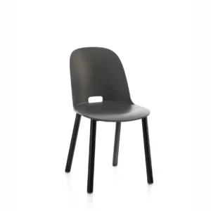 ALFI High Back Chair, Dark Grey/Black Aluminium Legs