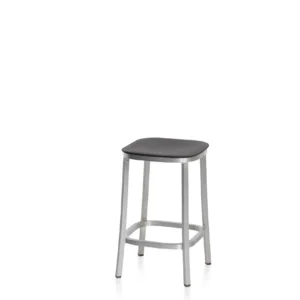 1 inch 24" Stool with Dark Grey Plastic Seat