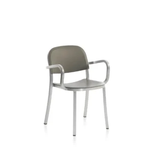 1 inch Armchair With Light Grey Plastic Seat And Back