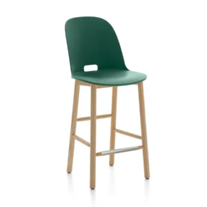 ALFI High Back Counterstool, Green/Dark Ash