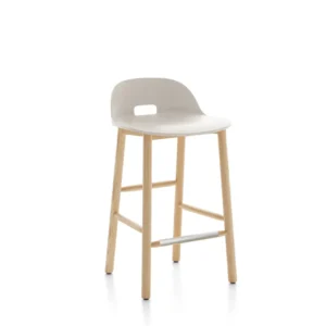 ALFI Low Back Counterstool, White/Ash