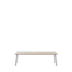 Run 3-Seater Bench, Silver Legs with Ash Top